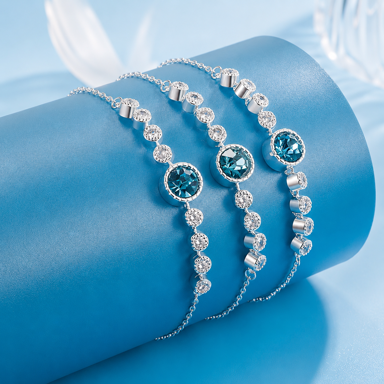 925 Sterling silver blue crystal bracelet