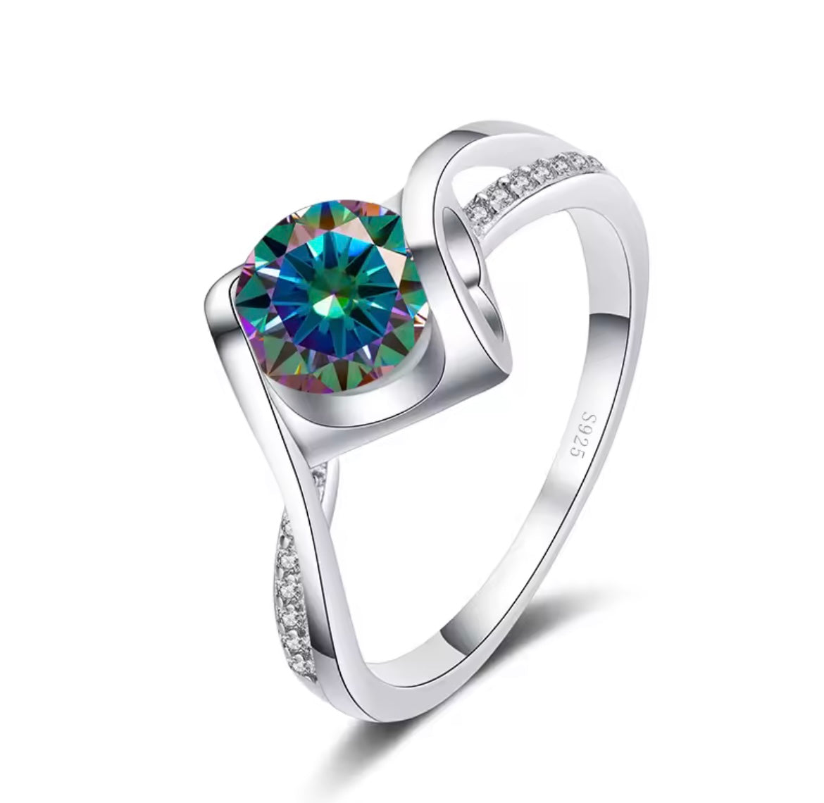 925 Sterling Silver Butterflykiss Moissanite Ring