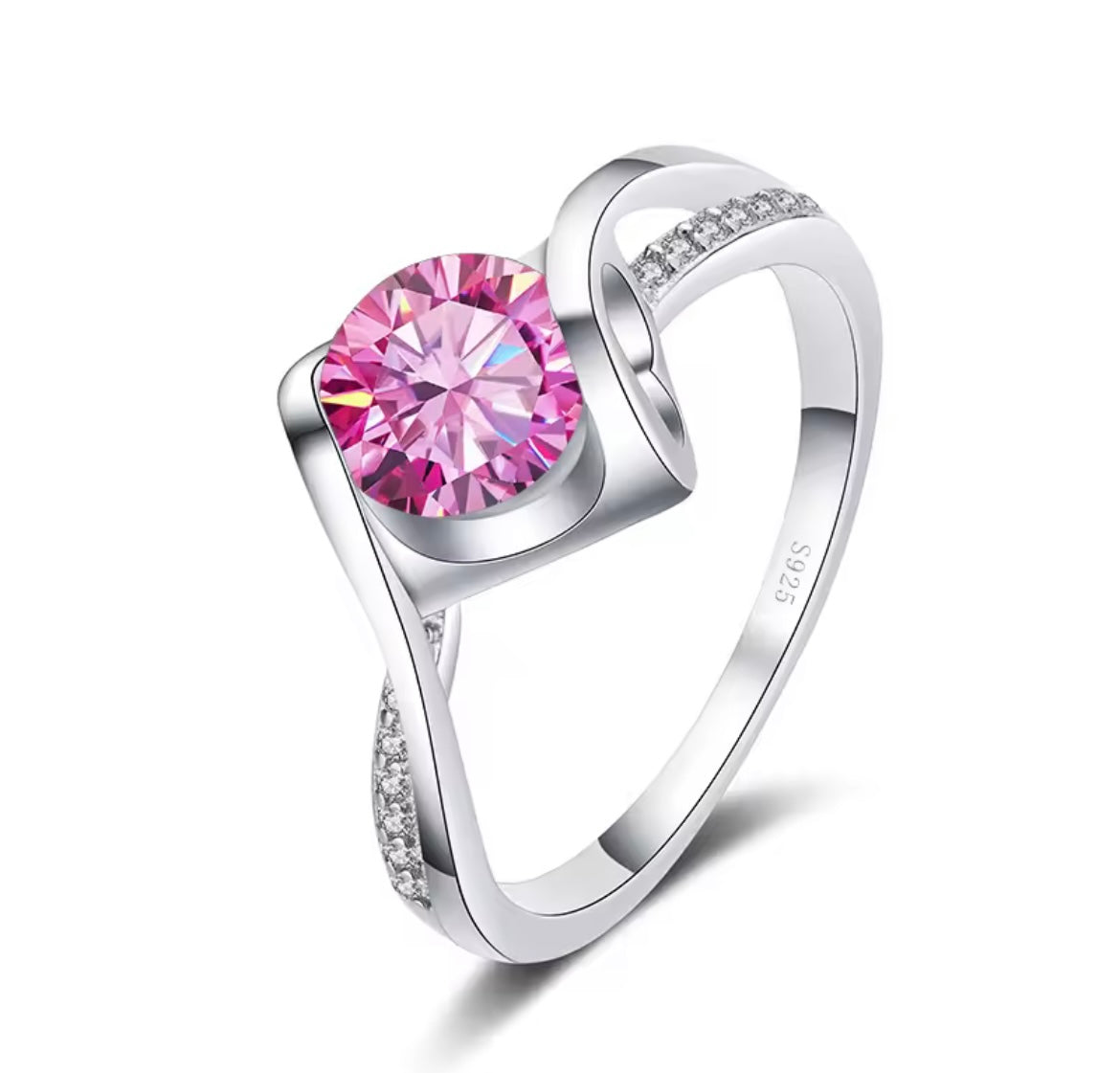 925 Sterling Silver Butterflykiss Moissanite Ring