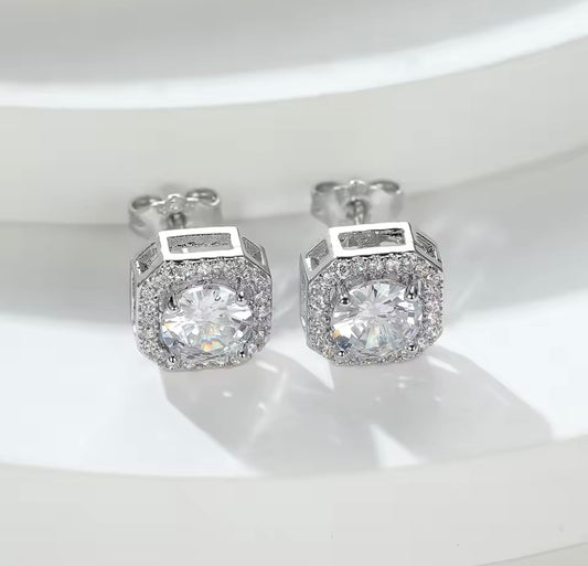 Zircon Square Stud Earrings