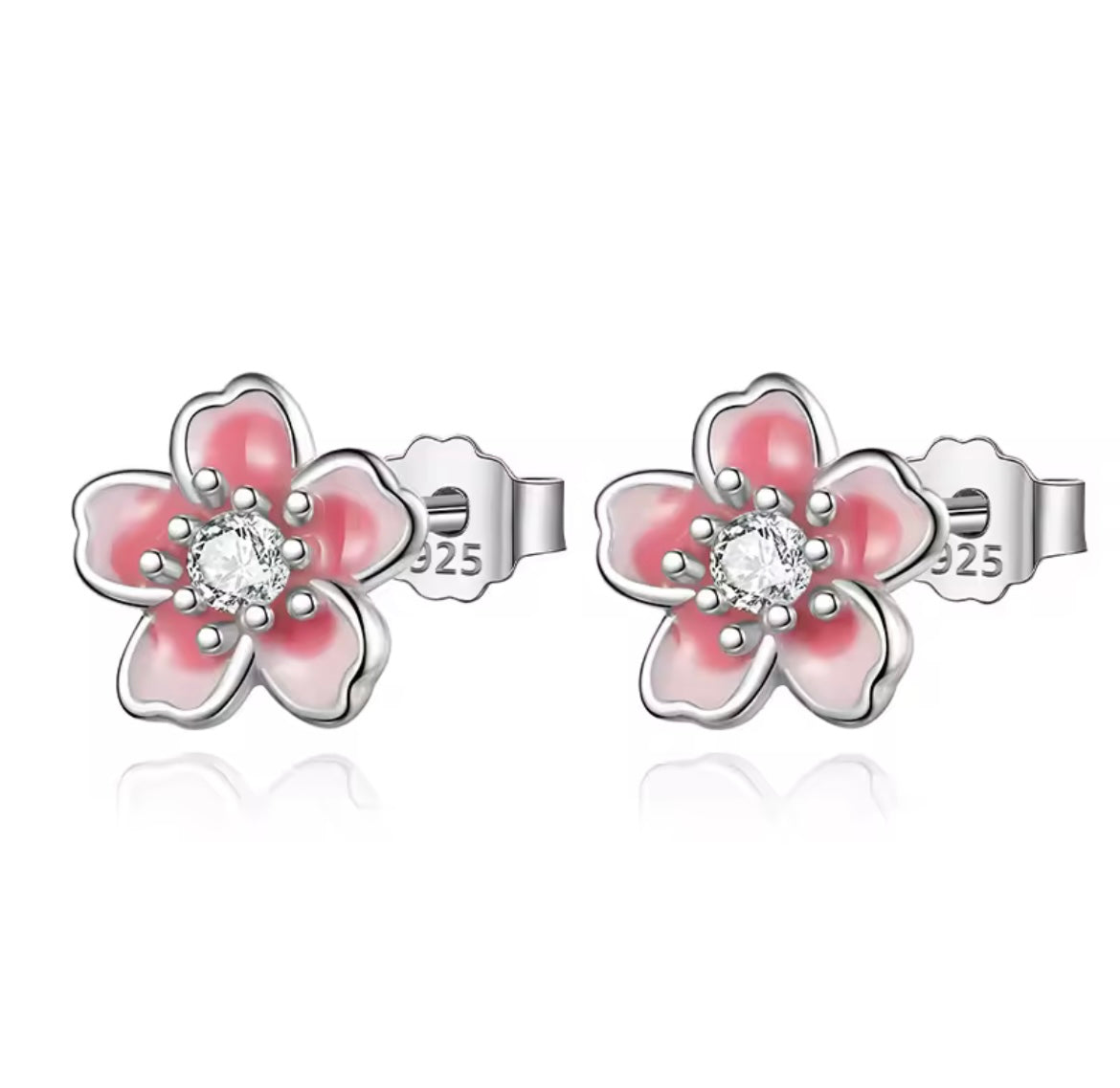 925 Sterling silver blossom flower earrings