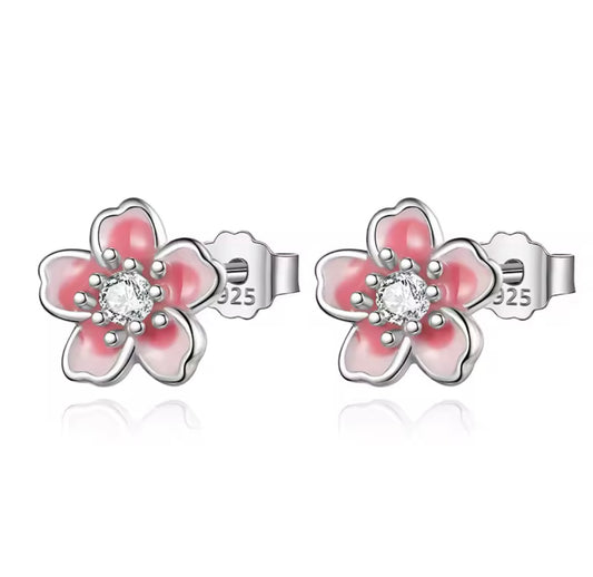 925 Sterling silver blossom flower earrings