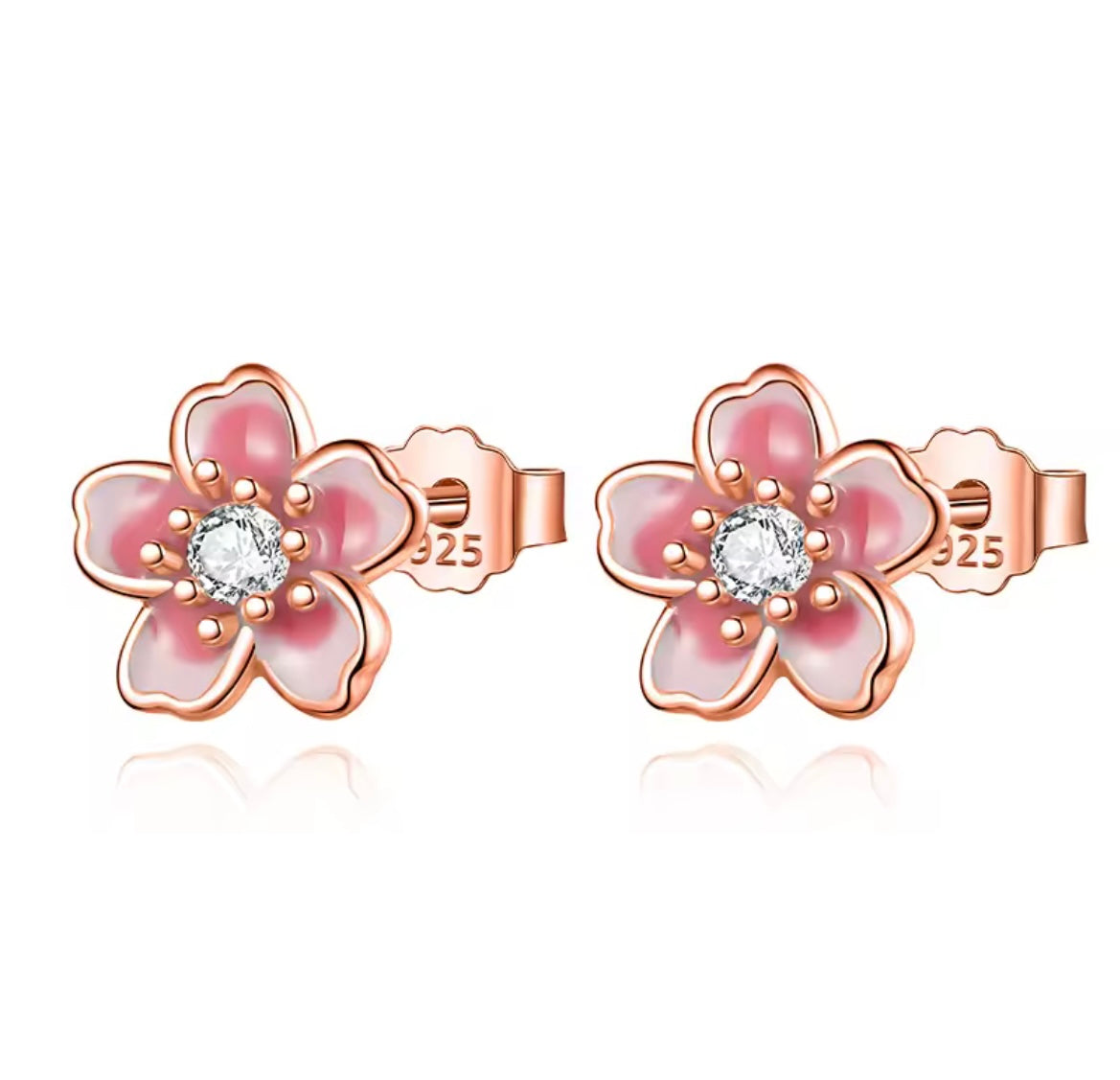925 Sterling silver blossom flower earrings