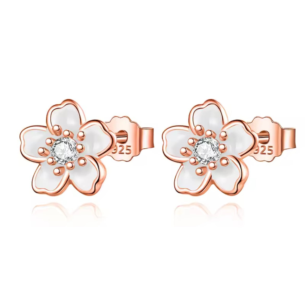 925 Sterling silver blossom flower earrings