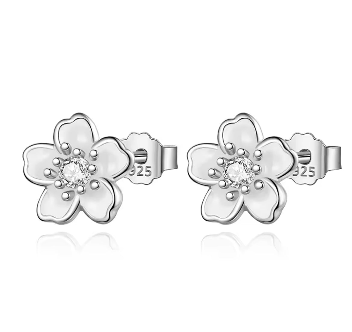 925 Sterling silver blossom flower earrings
