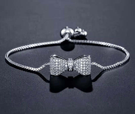 Fashion Bow Zirconia Crystal  Adjustable Bracelet