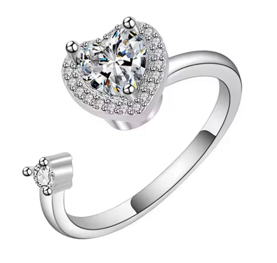 925 Sterling Silver Rotatable Relieve Stress Ring