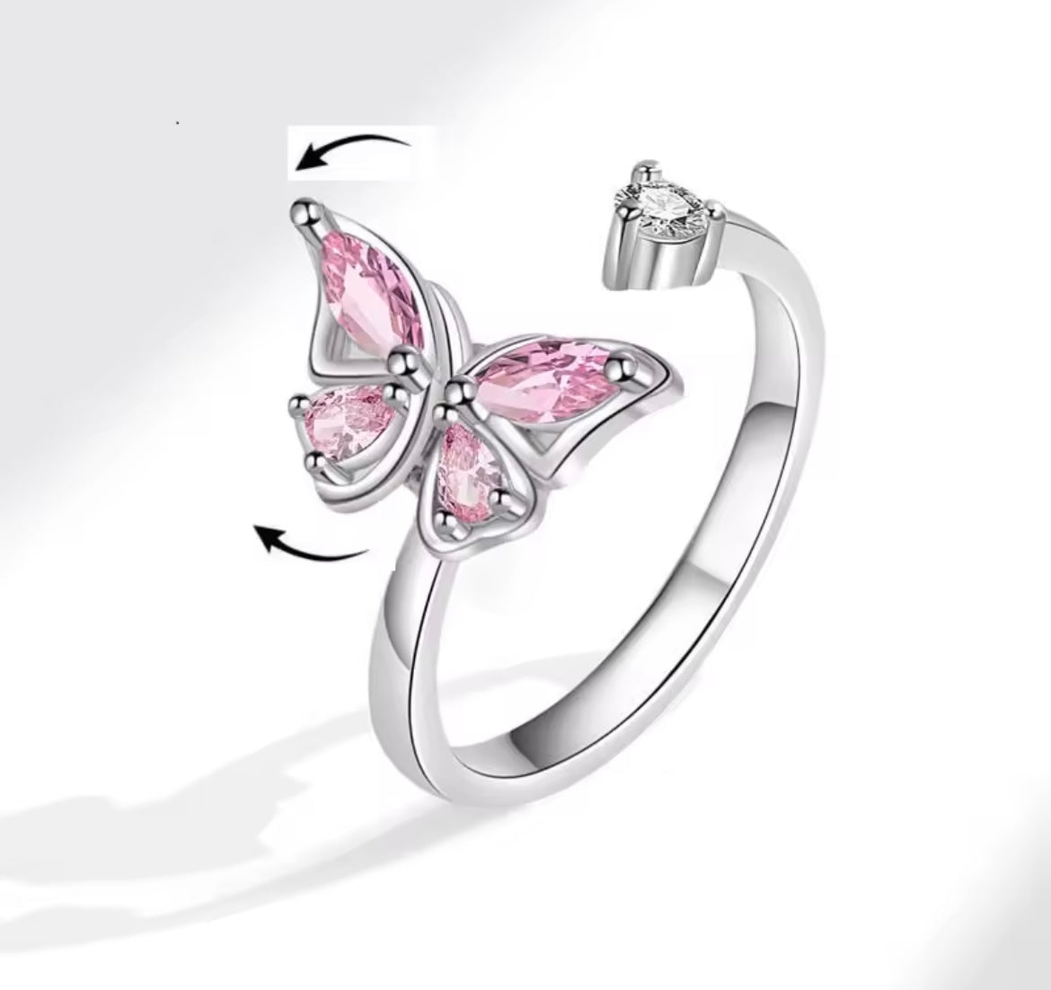925 Sterling Silver Rotatable Relieve Stress Ring
