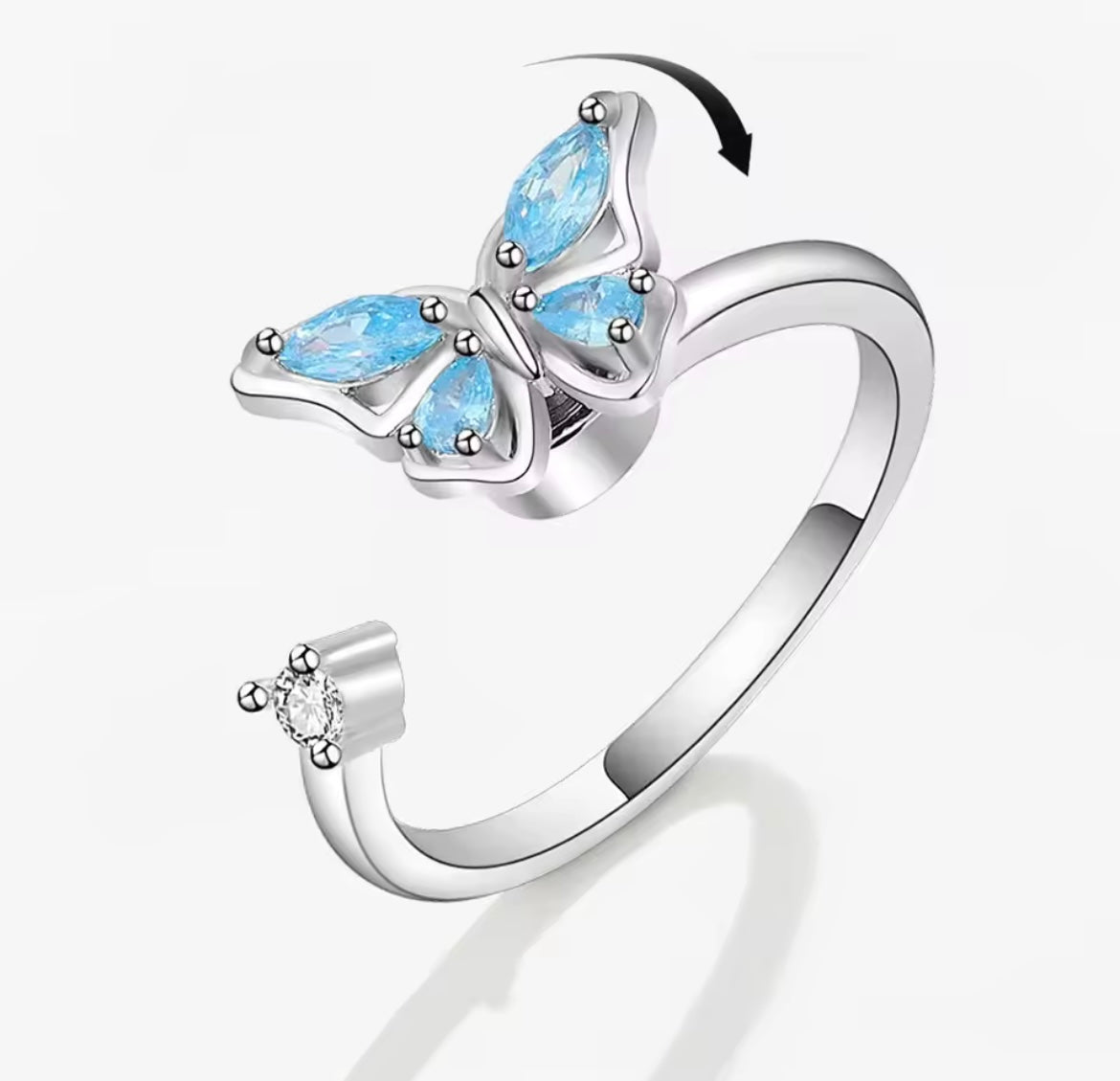 925 Sterling Silver Rotatable Relieve Stress Ring