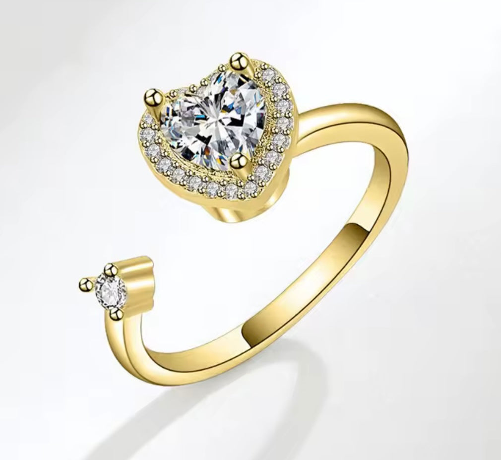 925 Sterling Silver Rotatable Relieve Stress Ring