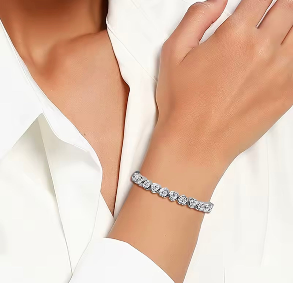 925 Sterling silver Heart bracelet