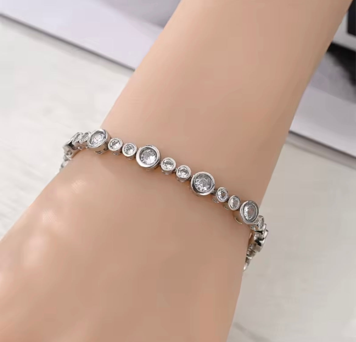 925 Sterling silver round bracelet