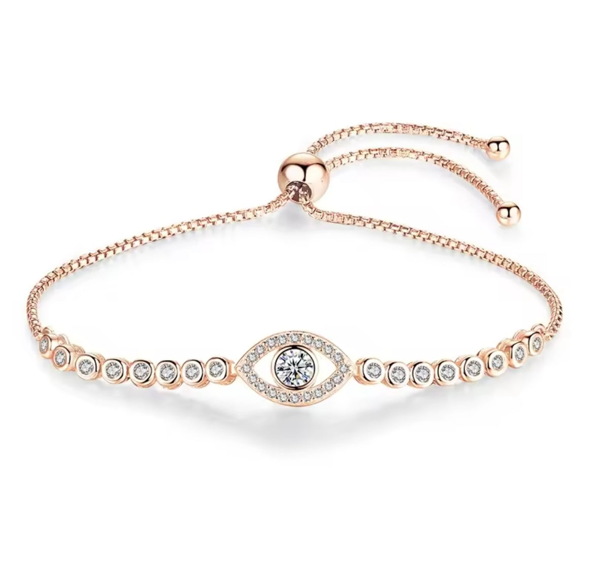 925 Sterling silver Evil Eye adjustable bracelet