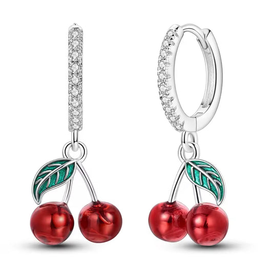 925 Sterling silver cherry earrings
