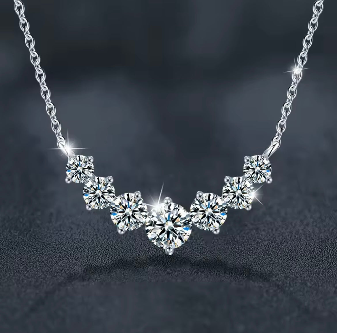 925 Sterling Silver Moissanite Necklace
