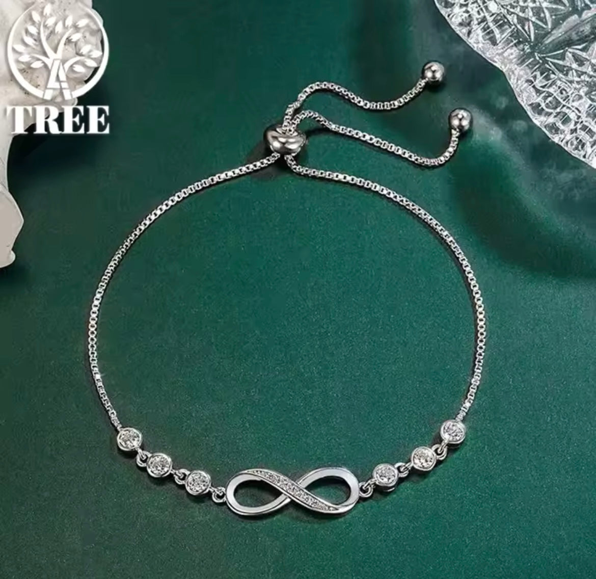 925 Sterling Silver Infinity Bracelet