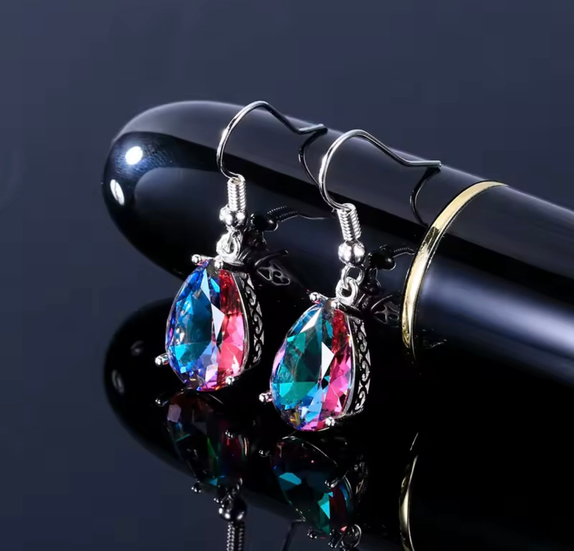 925 Sterling silver Topaz drop earrings