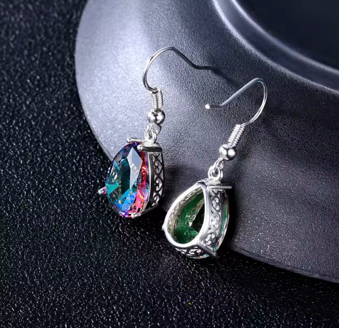 925 Sterling silver Topaz drop earrings