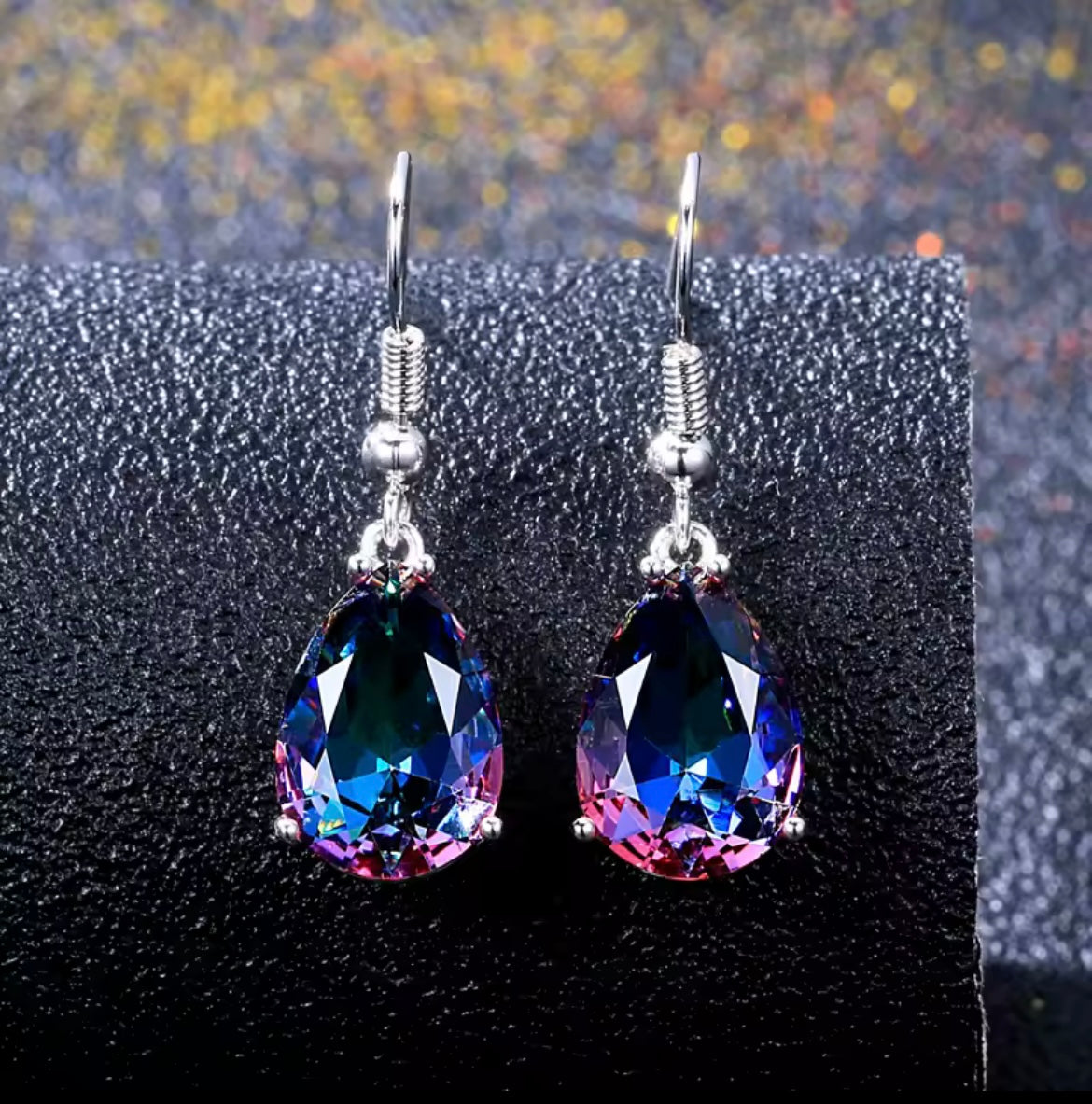 925 Sterling silver Topaz drop earrings