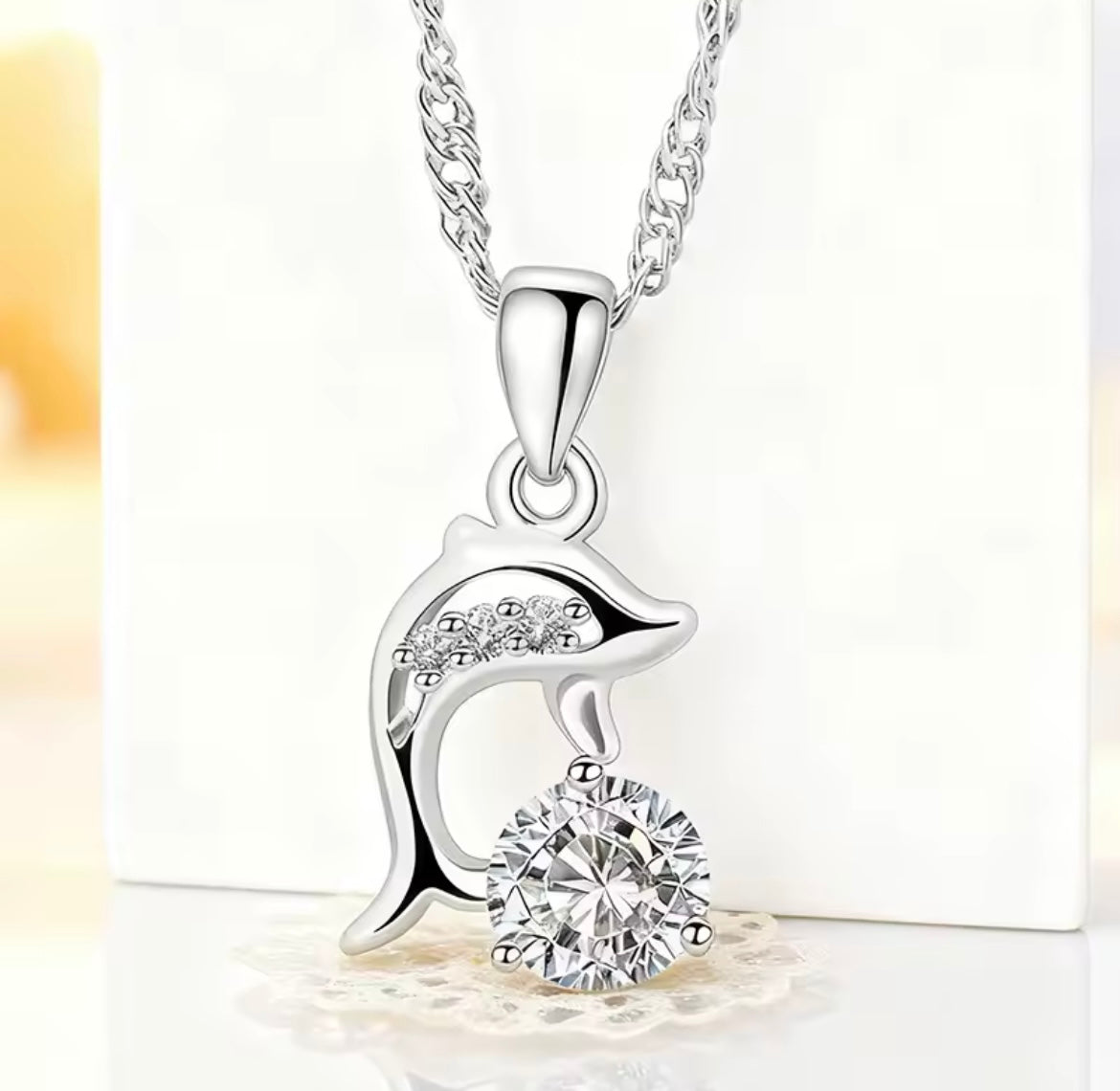 925 Sterling silver Dolphin necklace