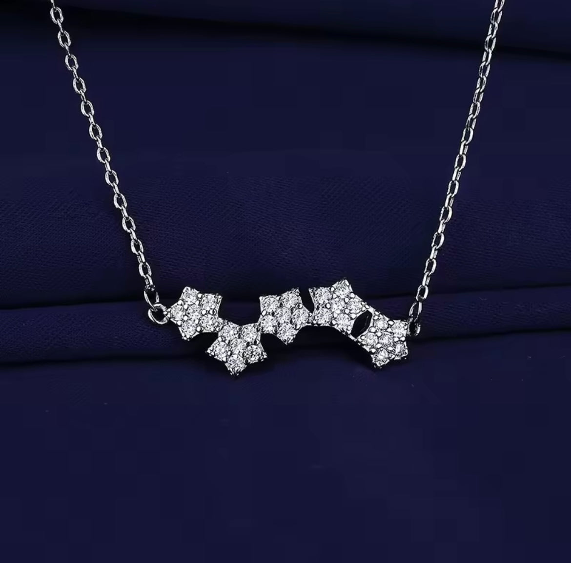 925 Sterling silver 5 star necklace