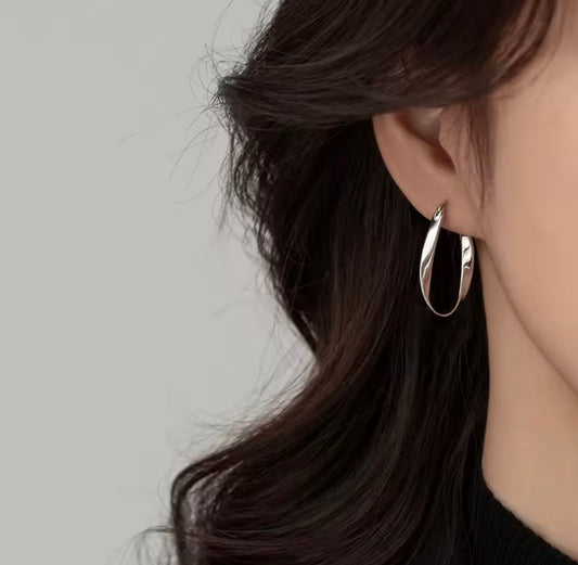 925 Sterling silver simple hoop earrings