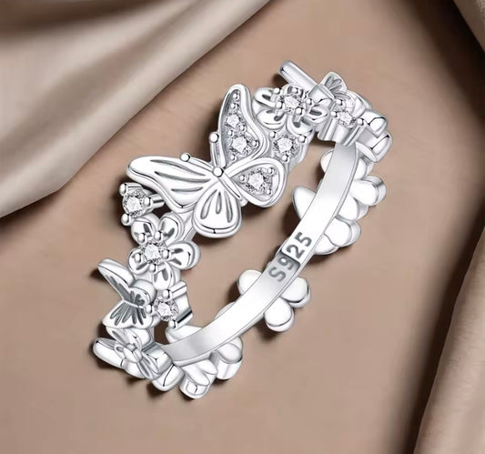 925 Sterling silver butterfly ring