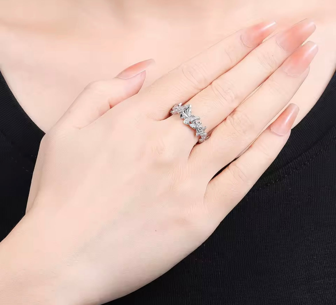 925 Sterling silver butterfly ring