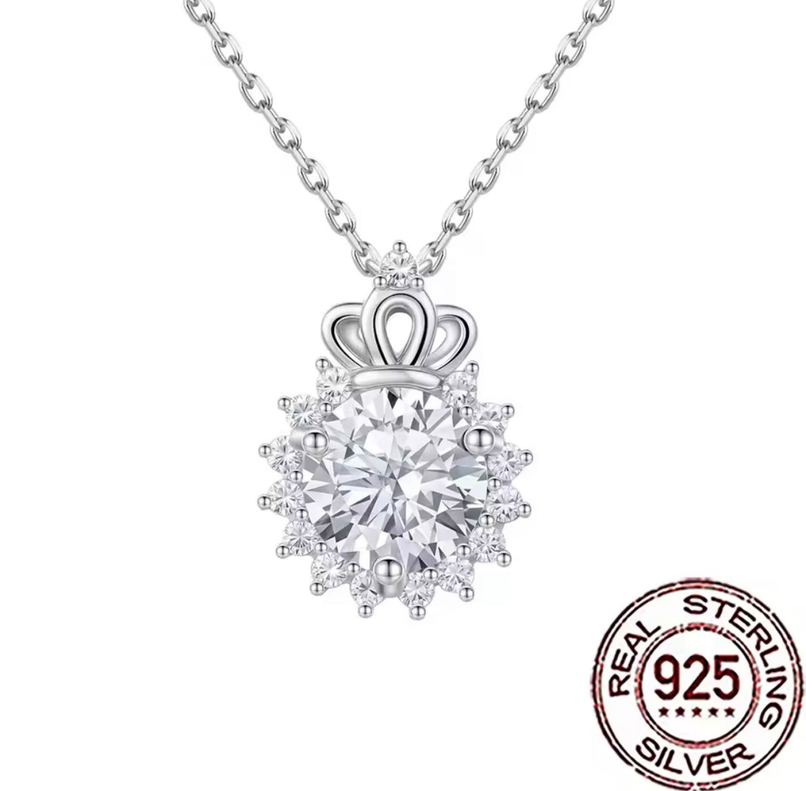 925 Sterling silver Flower Crown Necklace & earring set