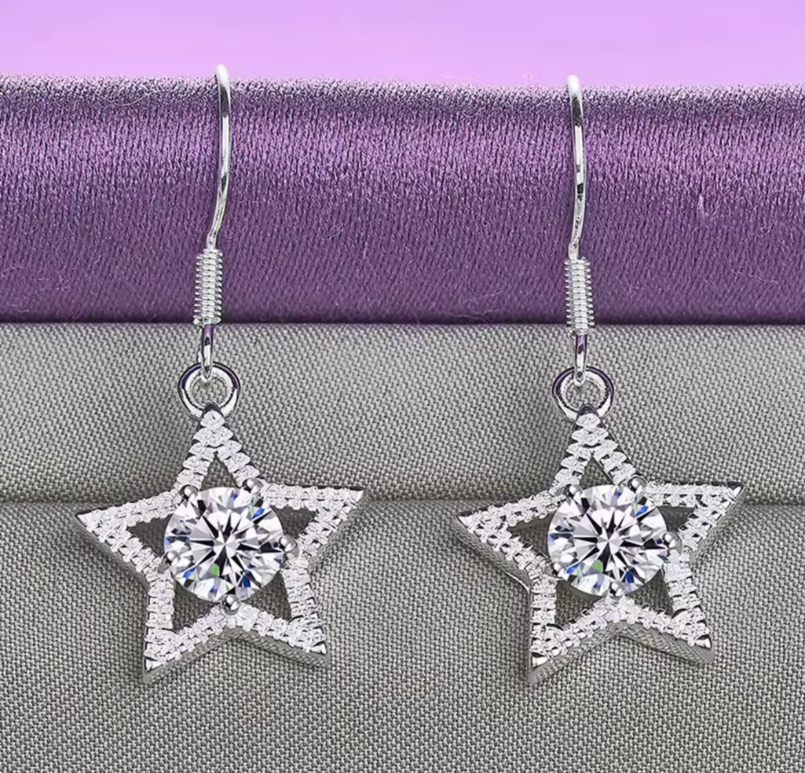 925 Sterling silver Five-Pointed Star Earrings
