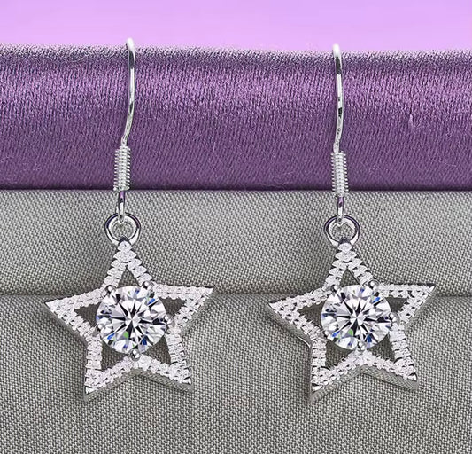 925 Sterling silver Five-Pointed Star Earrings