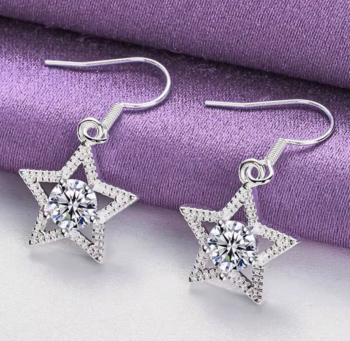 925 Sterling silver Five-Pointed Star Earrings