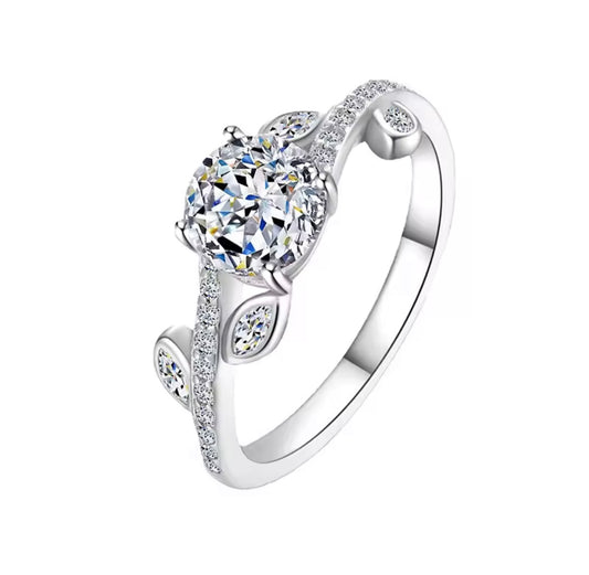 925 Sterling Silver Moissanite Ring