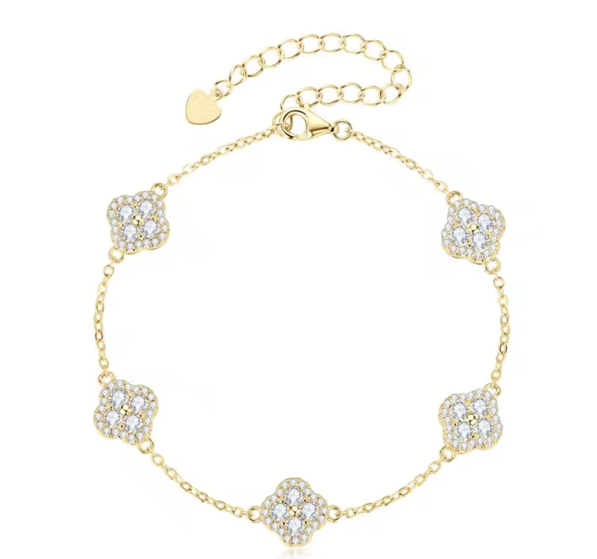Moissanite Four Leaf Clover Jewellery Set