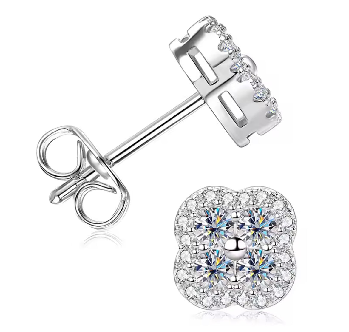 Moissanite Four Leaf Clover Jewellery Set