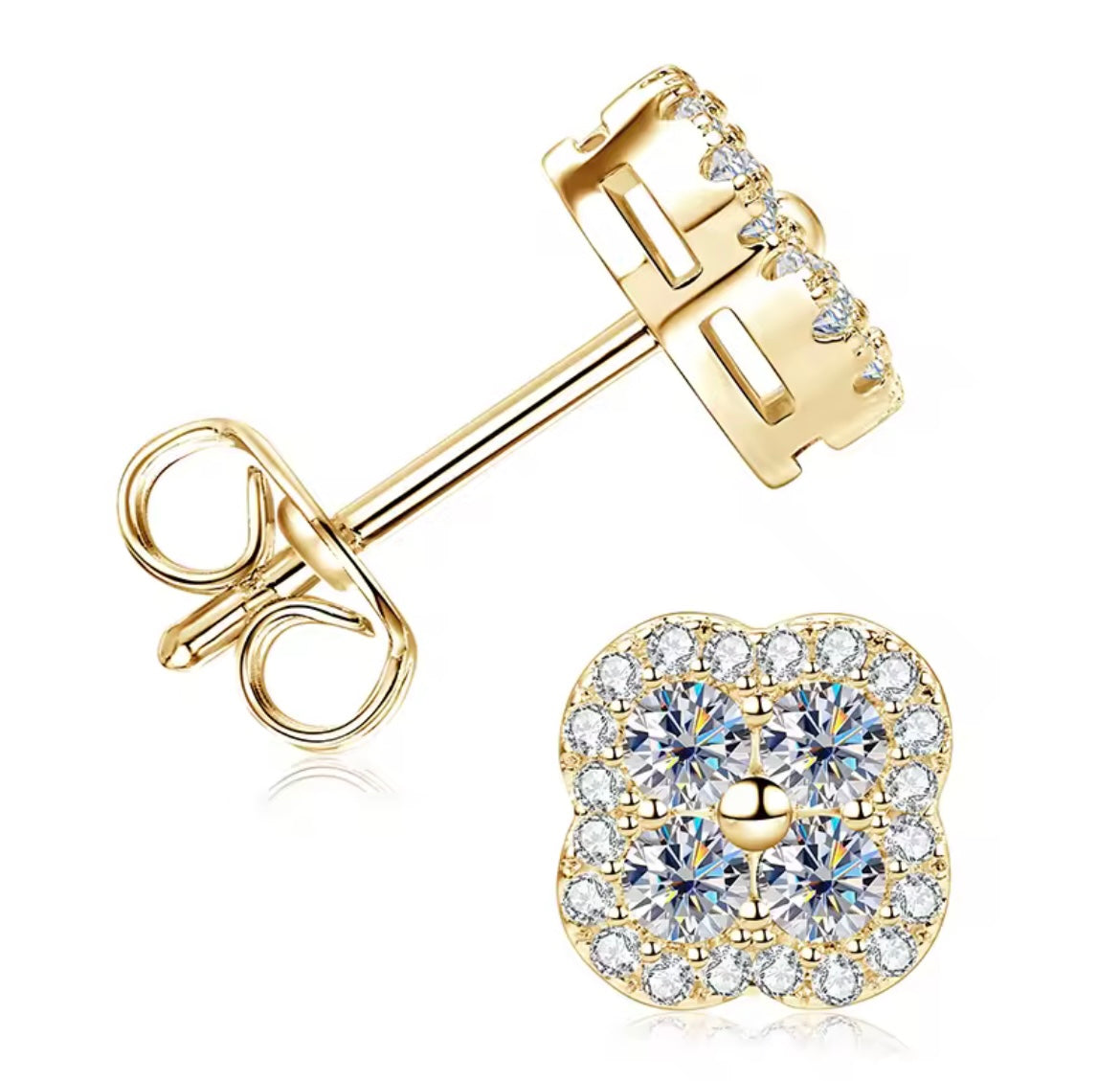 Moissanite Four Leaf Clover Jewellery Set