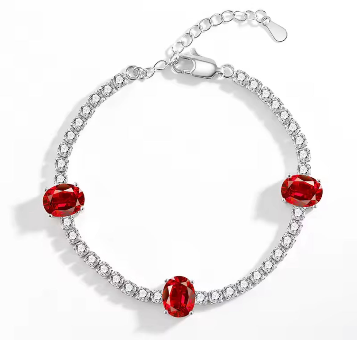 925 Sterling Silver Oval zircon bracelet