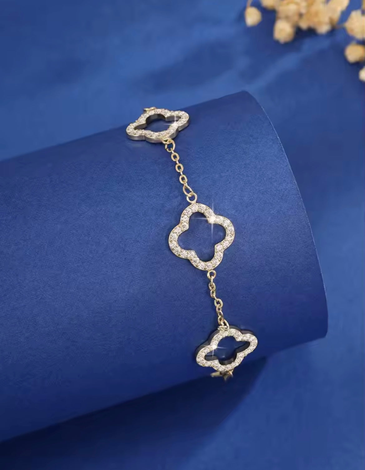 925 Sterling silver four leaf clover bracelets