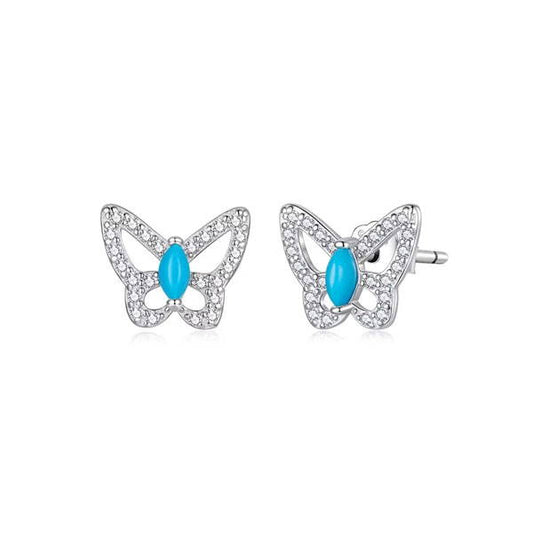 925 Sterling Silver Turquoise butterfly earrings
