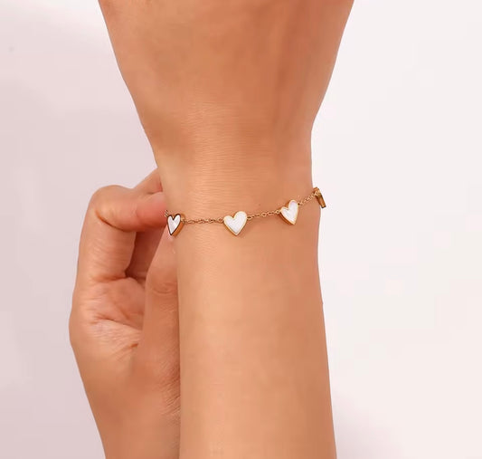 18K Gold Stainless Steel Heart Shell Bracelet