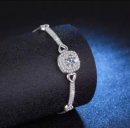 925 Sterling silver 1 carat Moissanite luxury bracelet