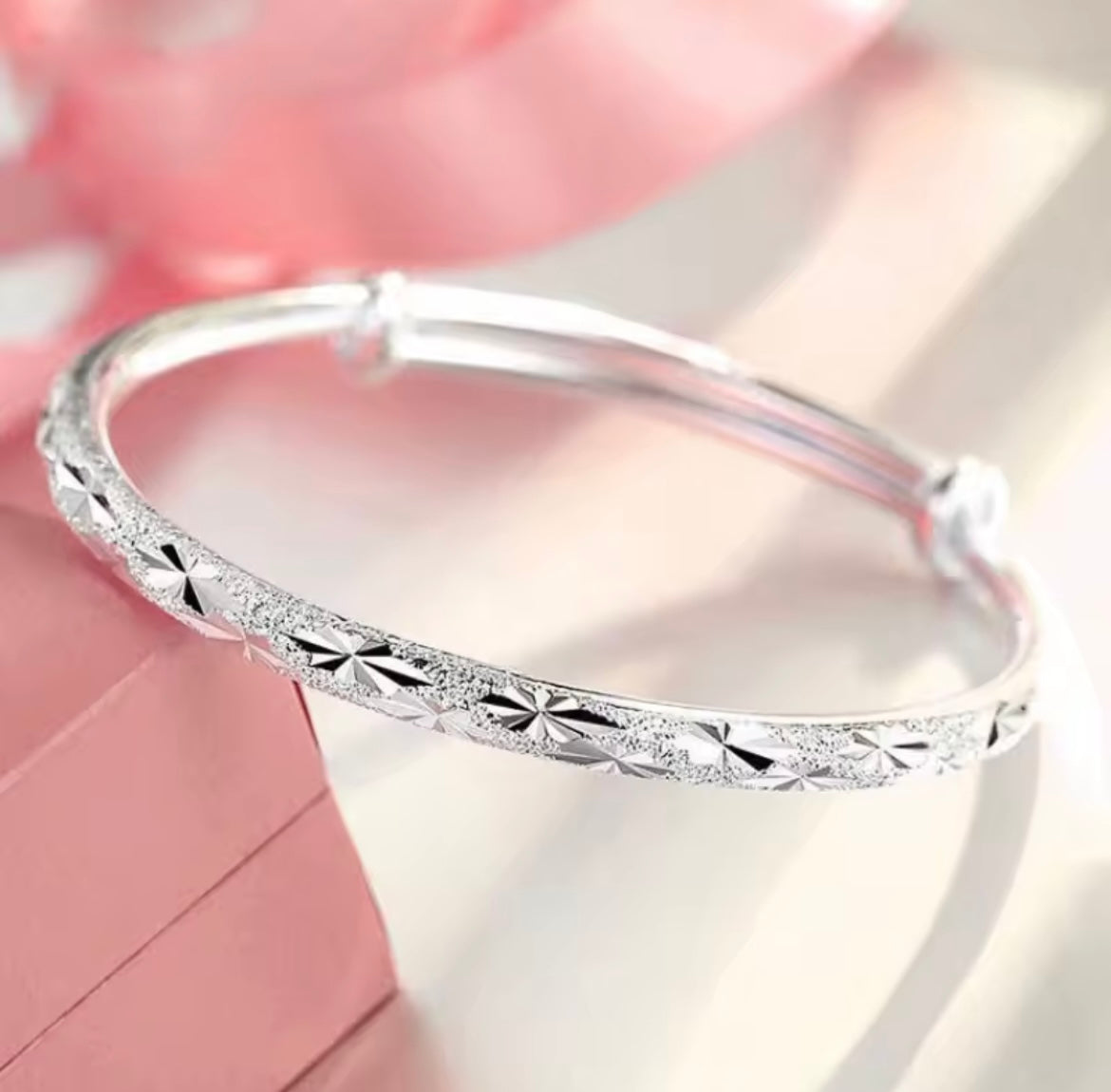 925 Sterling Silver Vintage Starry Sky Adjustable Bangle