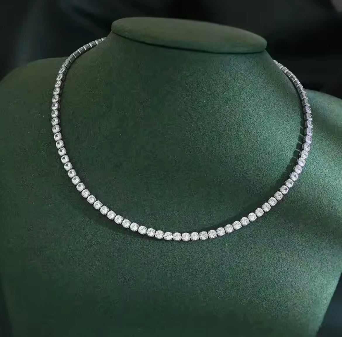 925 Sterling Silver Tennis Necklace