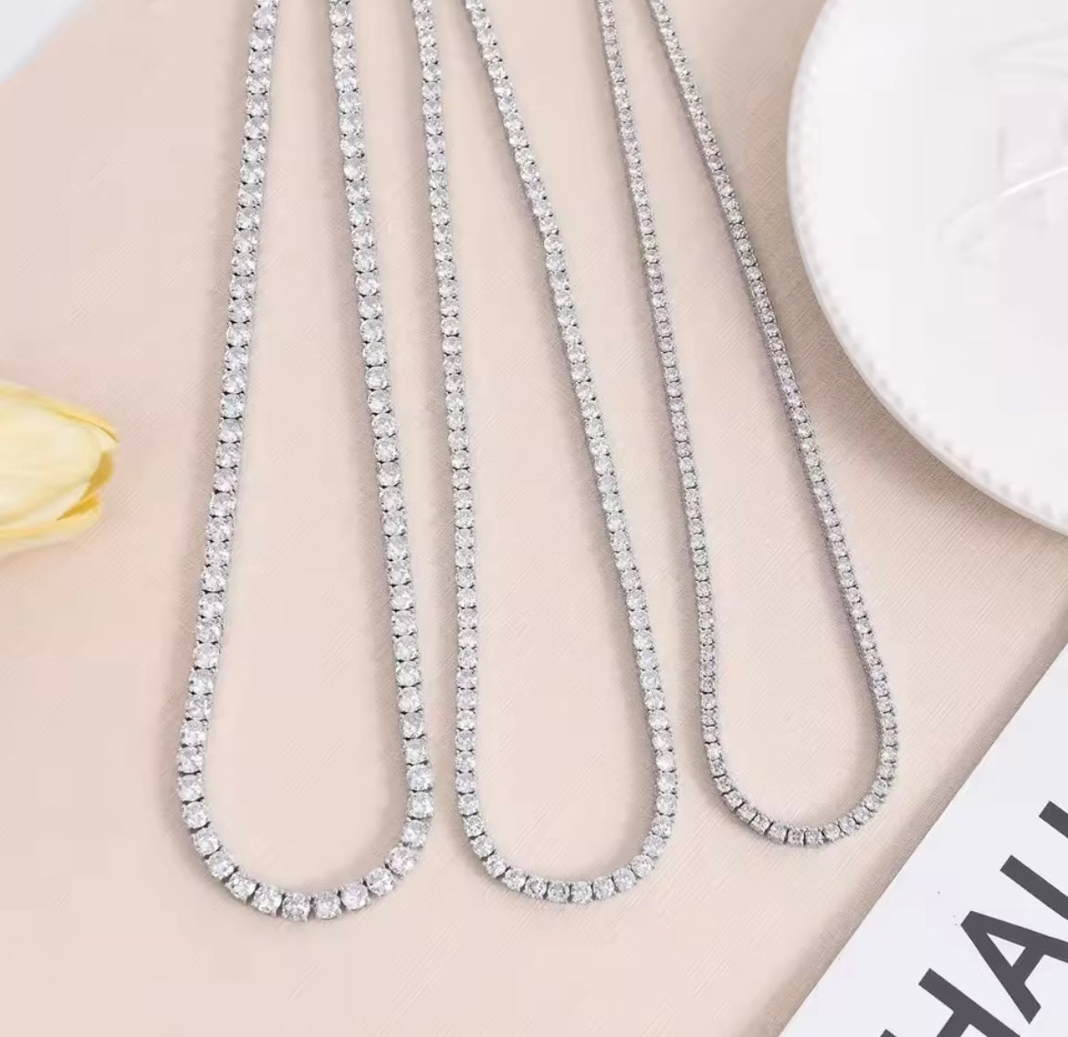 925 Sterling Silver Tennis Necklace