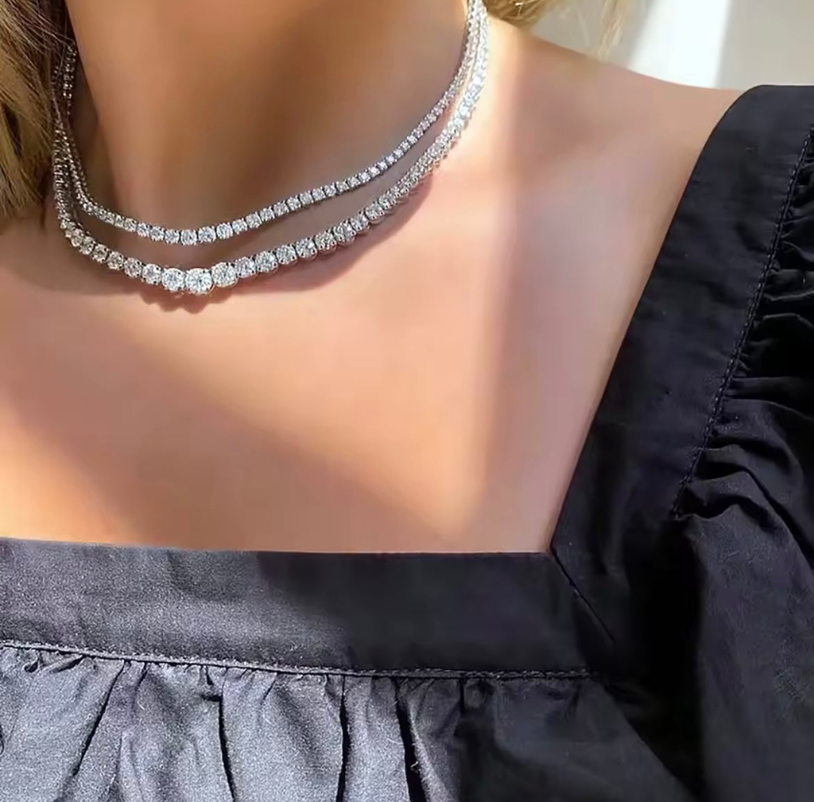 925 Sterling Silver Tennis Necklace