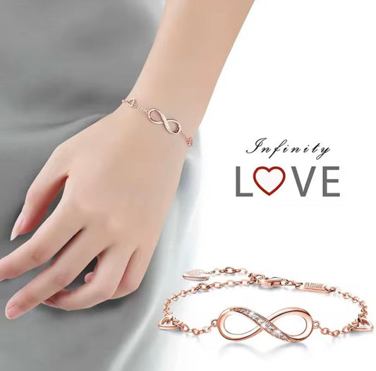 Sterling silver infinity endless love bracelet