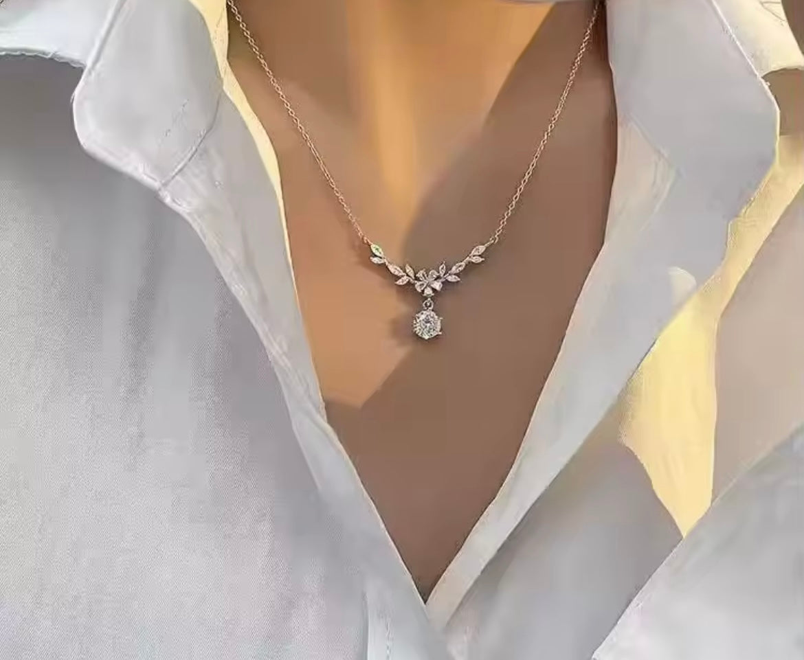 925 Sterling Silver Luxury Moissanite Necklace