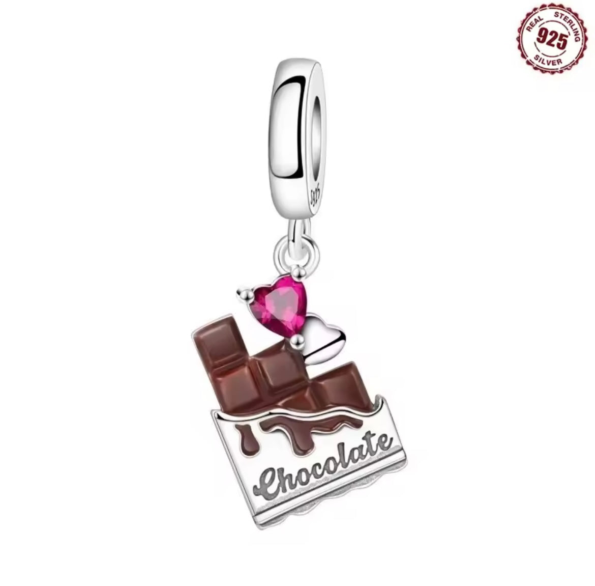 925 Sterling silver Chocolate Heart Charm