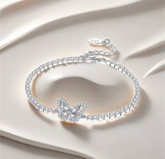 925 Sterling silver Shining Butterfly bracelet