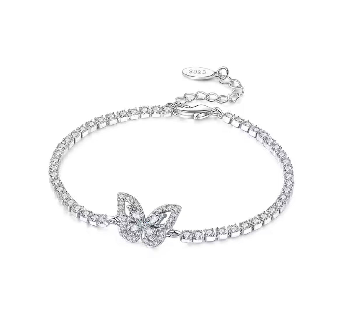 925 Sterling silver Shining Butterfly bracelet